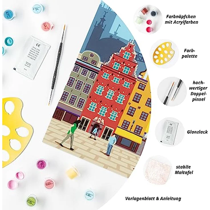 Ravensburger CreArt - Malen nach Zahlen 23520 - Colorful Stockholm - ab 12 Jahren – Bild 5
