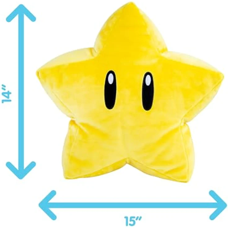 Tomy Super Mario Mocchi-Mocchi Plüschfigur Mega - Super Stern, 30 cm, super weich und knautsches Material – Bild 4