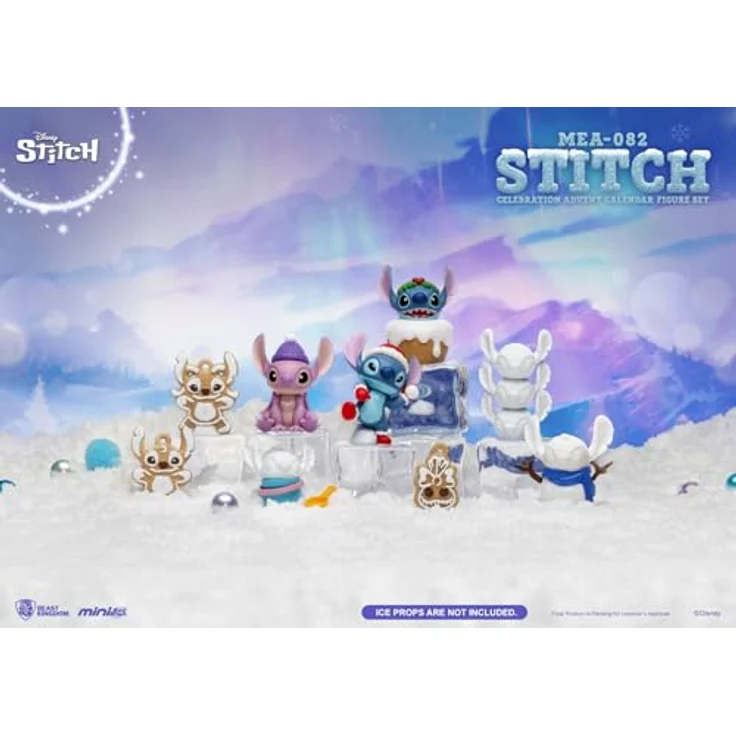 Beast Kingdom Toys Adventskalender Disney Stitch Adventskalender CELEBRATION FIGURE SET, Weihnachts-Countdown mit festlichen Mini Egg Attack-Sammelfiguren – Bild 4