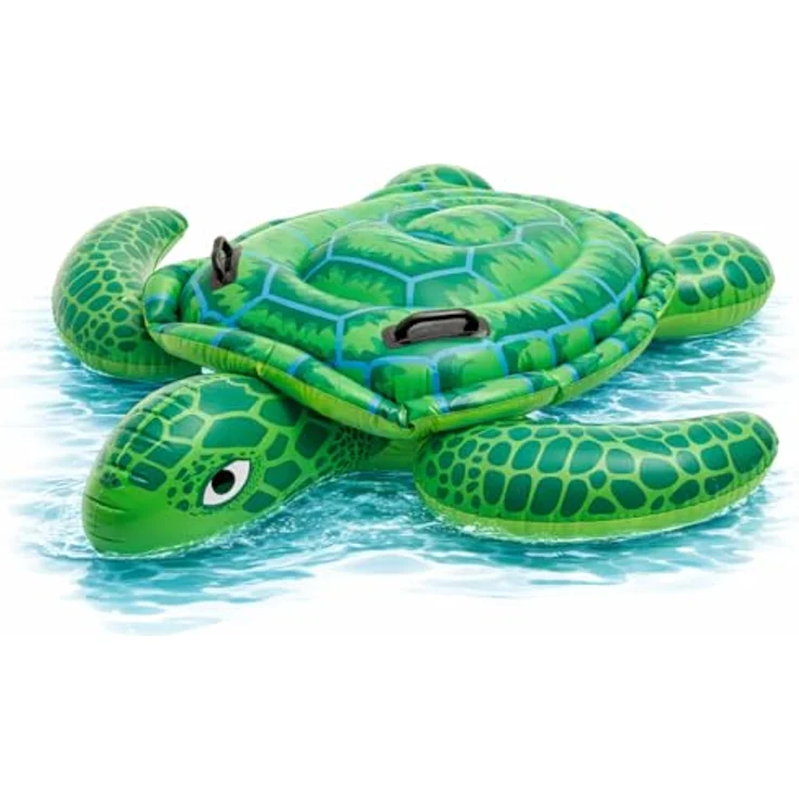 TK Gruppe Timo Klingler XXL Schildkröte aufblasbar Schwimmring, grün, Ø 150 cm, robuste Luftmatratze für Pool und Wasser, geeignet für Erwachsene und Kinder – Bild 1