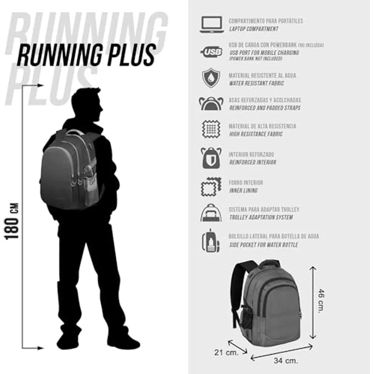 Karactermania Lilo & Stitch Kindergartenrucksack Kiss Running, Mehrfarbig, mit großem Fassungsvermögen, drei Hauptfächern, USB-Anschluss und gepolstertem Fach für elektronische Geräte – Bild 5