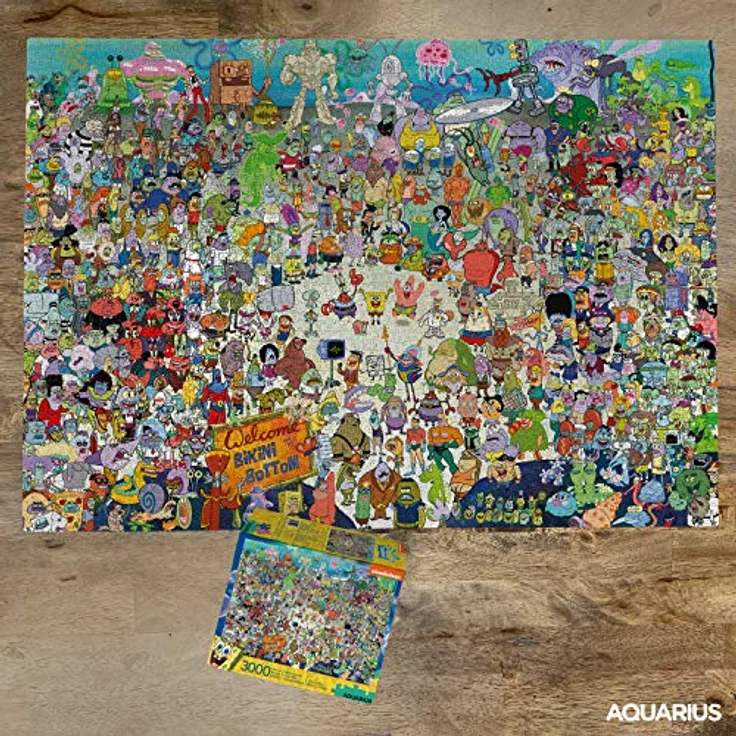 AQUARIUS Nickelodeon 68508 Spongebob Squarepants Cast Schwammkopf Puzzle, 3000 Teile, 81,3 x 114,3 cm – Bild 2
