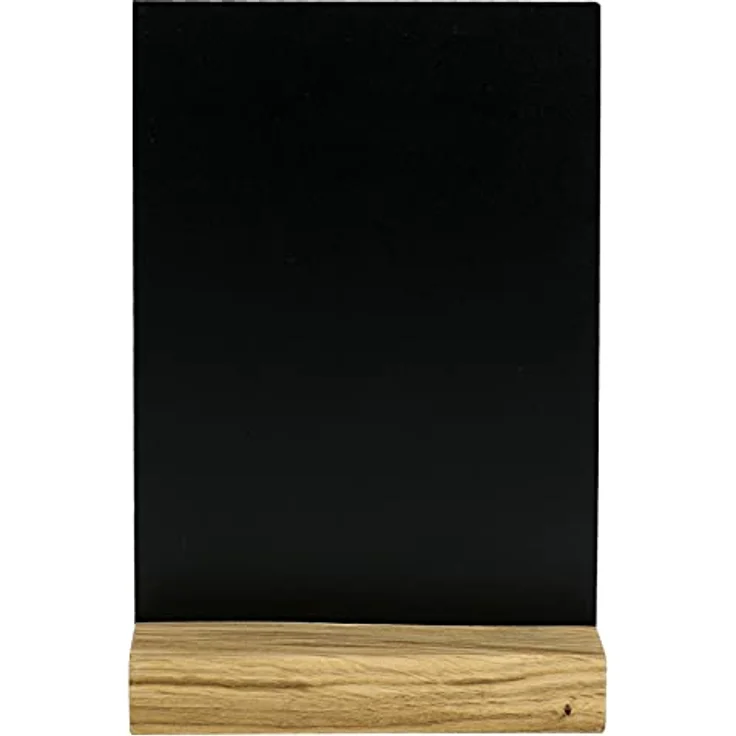 HMF Tischaufsteller Kreidetafel, DIN A5, schwarze DIY Deko mit Holzfuß, wiederverwendbar und stabil – Bild 4
