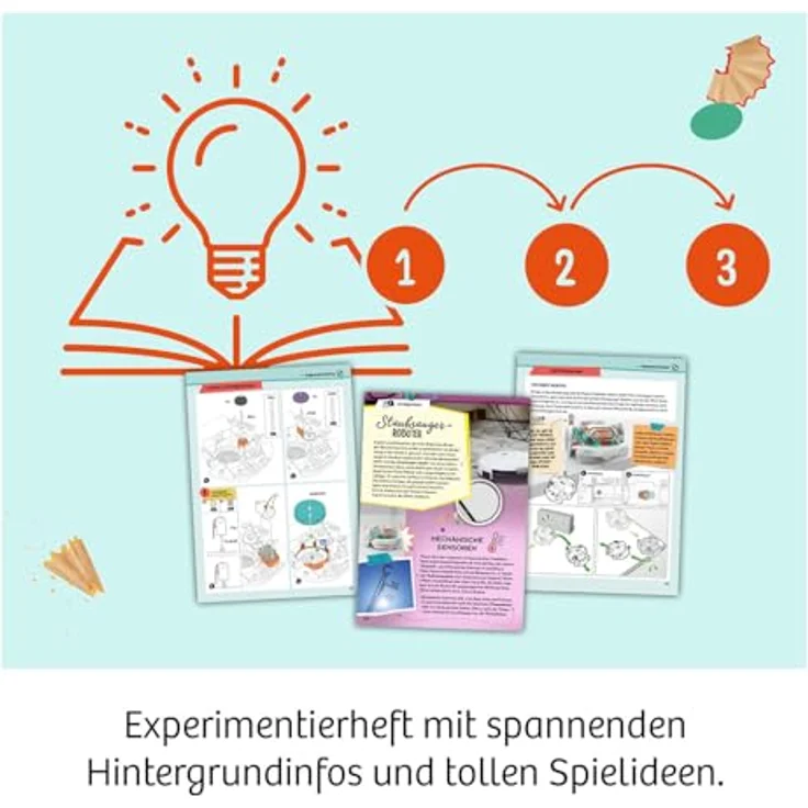 KOSMOS 621322 Dusty, Staubsaugerroboter für Kinder mit mechanischen Sensoren, Experimentierkasten ab 8 Jahre – Bild 5
