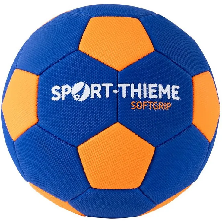 Sport-Thieme Softball Fußball Softgrip, Weicher EVA-Schaum, Größe 4, Orange-Blau/Schwarz-Rot