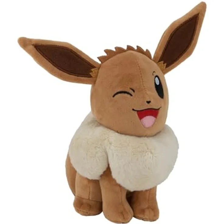 Bandai Pokémon Evoli (Eevee) Plüschtier 20 cm, sehr weich, offizielles Spielzeug für Kinder ab 2 Jahren
