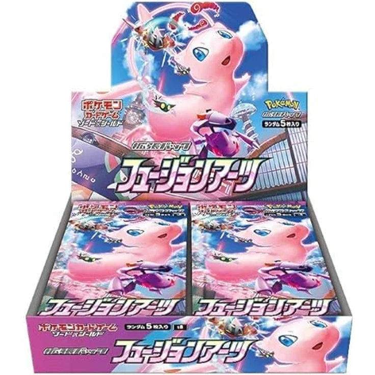Pokémon Fusion Arts Booster Display S8, Japanisches Set mit 30 Boosterpacks und Mew VMAX Fokus – Bild 2