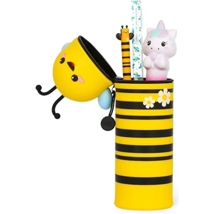 Legami Kawaii 2-in-1 Schulmäppchen, Silikon Federmäppchen und Tischstifthalter, Höhe 18,5 cm, für Buntstifte und Marker – Bild 2