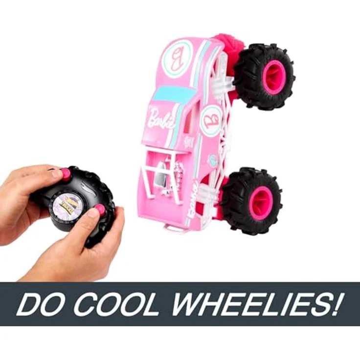 Hot Wheels RC Barbie Monster Truck, ferngesteuertes Spielzeugfahrzeug im Maßstab 1:24 mit coolen Stunt-Tricks und Riesenreifen – Bild 5