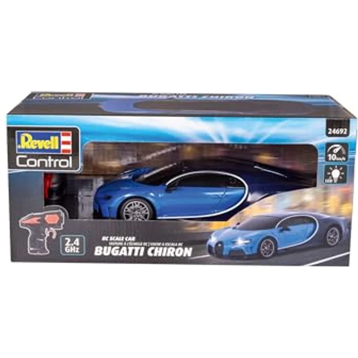 Revell Control Bugatti Chiron RC Scale Car 1:24 2.4 GHz LED-Frontbeleuchtung 10 km/h 198 mm Blau – Bild 2