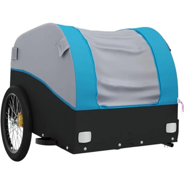 vidaXL Fahrradkinderanhänger, schwarz und blau, robustes Material, maximale Zuladung von 45 kg – Bild 4