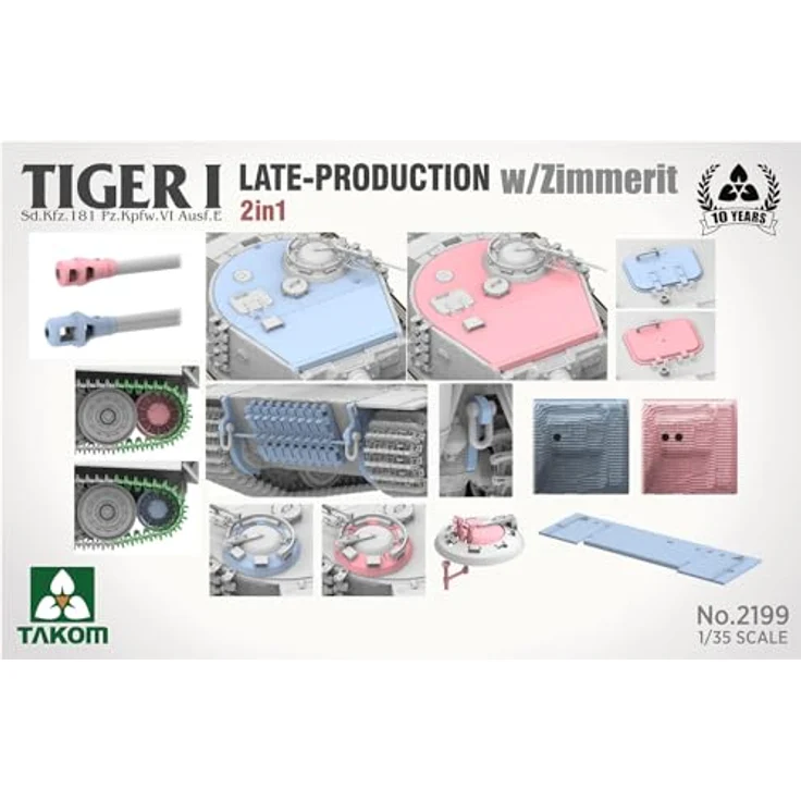 Takom Tiger I Late-Production w/Zimmerit Sd.Kfz.181 Pz.Kpfw.VI Ausf.E, Modellfahrzeug 2 in 1 – Bild 6