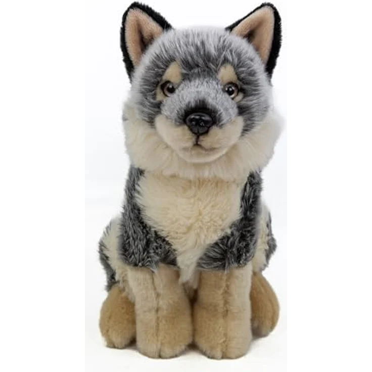 Teddys Rothenburg Kuscheltier Wolf sitzend, grau/beige, 28 cm, waschbar bis 30°C – Bild 2