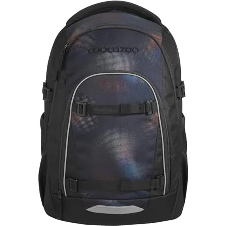 Coocazoo Mate Schulrucksack „Rainbow Illusion”, schwarz, ergonomischer Tornister, höhenverstellbar, mit Brustgurt & Hüftgurt, 30 Liter für ab der 3. Klasse – Bild 1