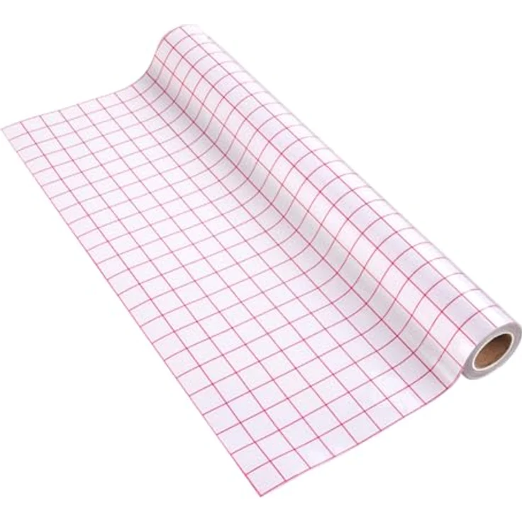 LOKLiK Gittertransferband für Vinylfolien, transparente Transferfolie mit Karo-Aufdruck, 33 cm x 3 m – Bild 2