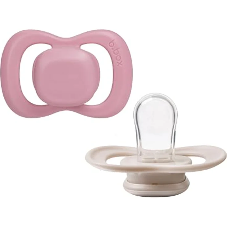 B.Box Silicone 0-6m Schnuller, kieferorthopädischer Beruhigungssauger im 2er Set, Berry/Blush – Bild 1