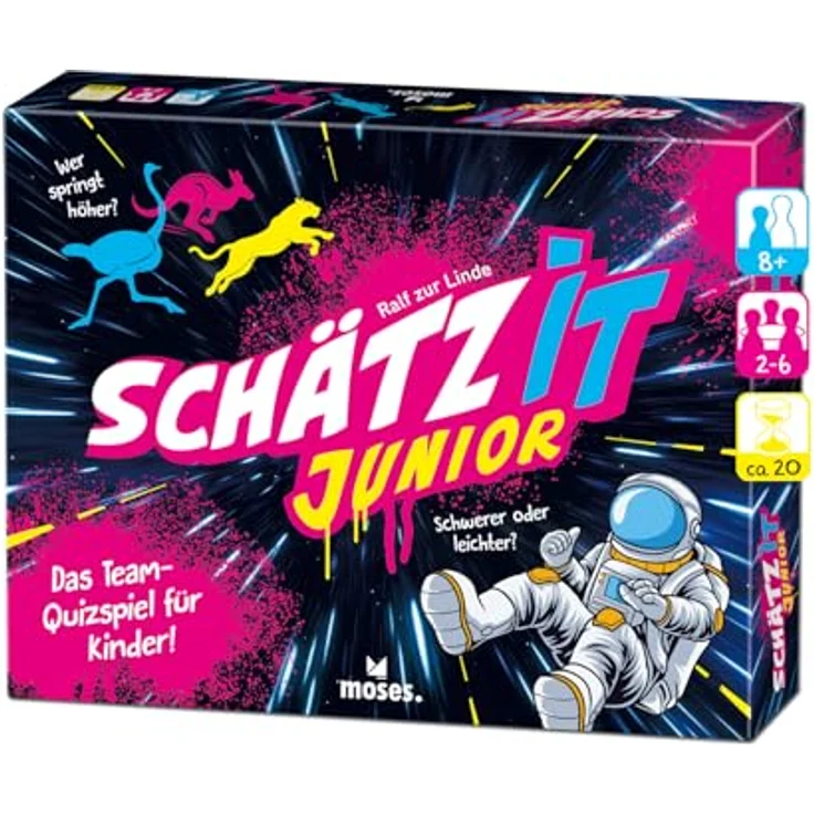 moses Moses. Schätz it JUNIOR, kooperatives Schätzspiel für 2-6 Spieler, 100 kindgerechte Fragen in 3 Schwierigkeitsgraden, White – Bild 1