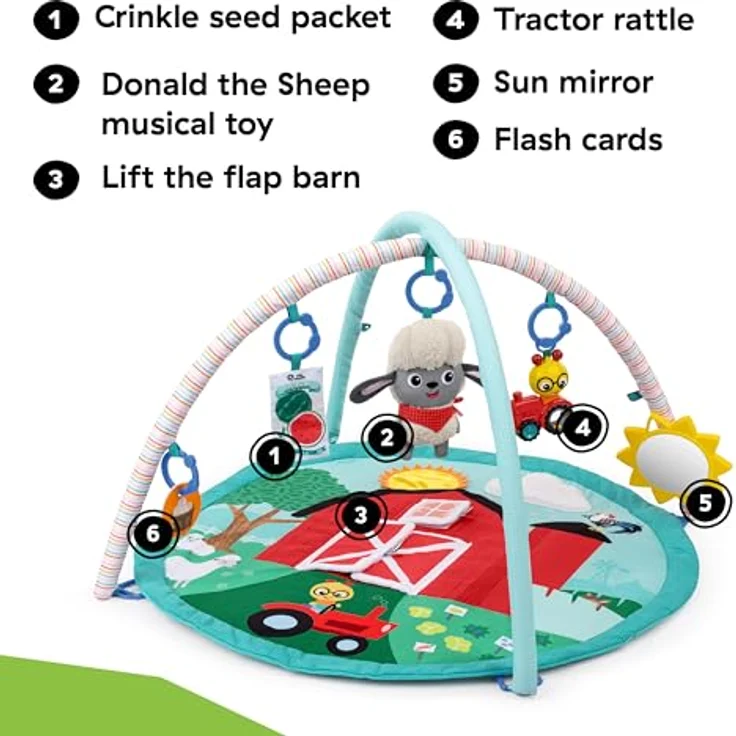 Baby Einstein Happy Harvest Touch & Feel Activity Gym, Spielbogen mit Soundeffekten und 5 sensorischen Überraschungen – Bild 5