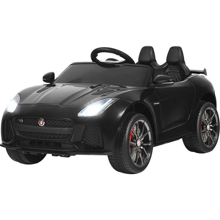KOMFOTTEU Elektro-Kinderauto Jaguar, für Kinder ab 3 Jahren bis 25 kg, Schwarz/Rot/Rosa/Weiß/Blau, 12V Akku, rutschfestes Lenkrad, robustes Design