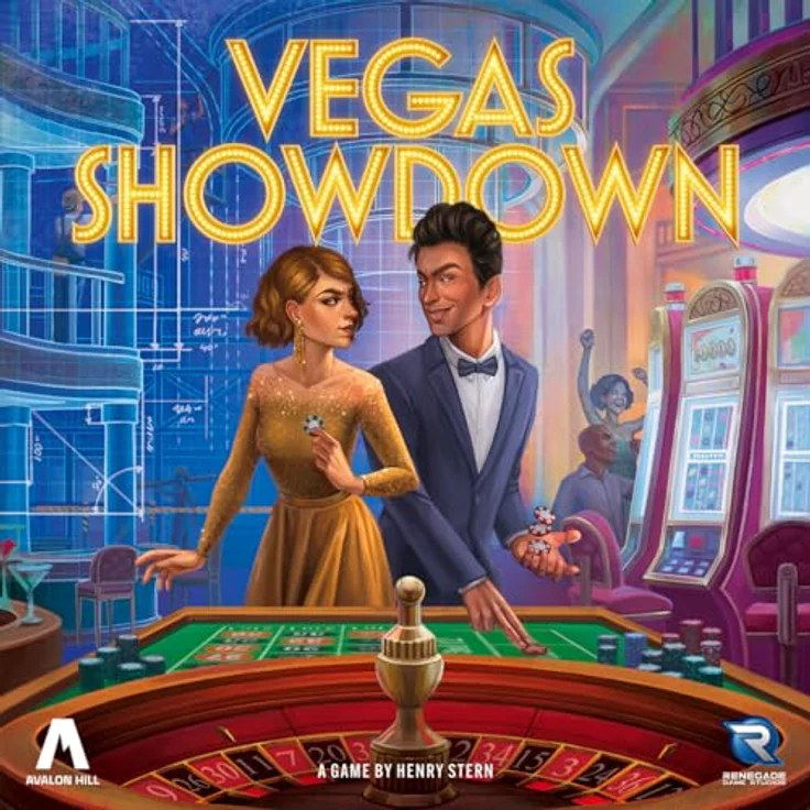 Renegade Game Studios Vegas Showdown, Biet- & Strategiespiel für 3–5 Spieler, Spielzeit 75 Minuten, ab 14 Jahren – Bild 1