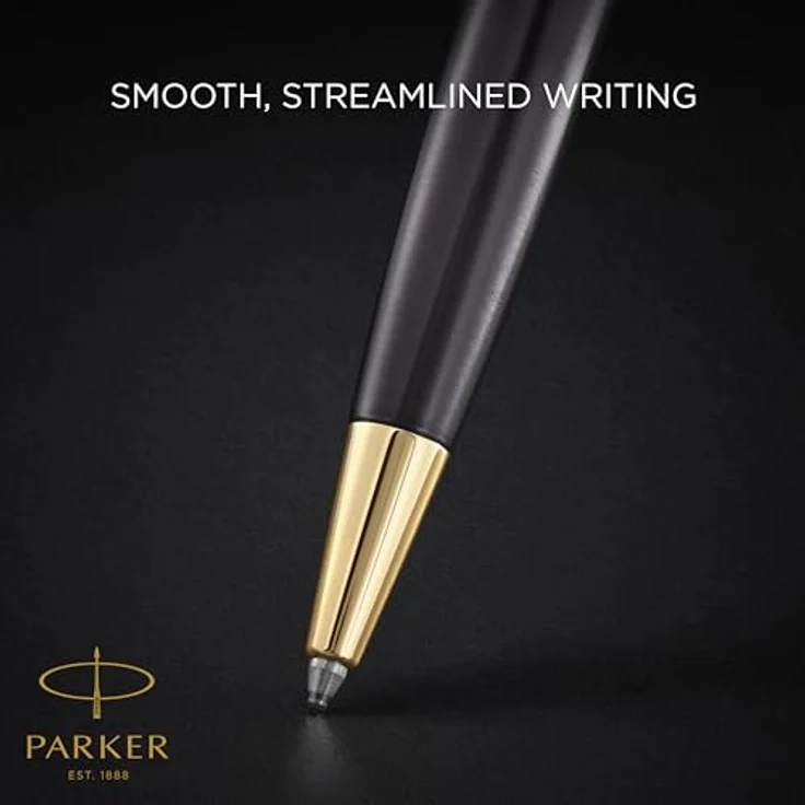 Parker Pen SONNET Kugelschreiber, elegantes Design mit grauem Lack und goldener PVD-Beschichtung – Bild 5