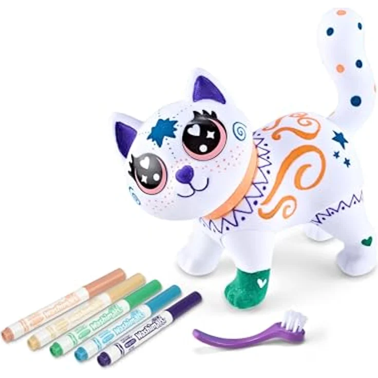 Crayola Jumbo Kuschelkatze Scribble Scrubbie Jenny, waschbares Kuscheltier mit kreativen Malmöglichkeiten – Bild 6