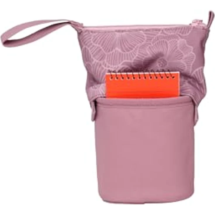 Satch Pencil Slider Federmäppchen, Stiftehalter zum Stehen mit 3 Innenfächern und Geheimfach, aus 100% recycelten Materialien, Magnolia Dream - Rosa – Bild 4