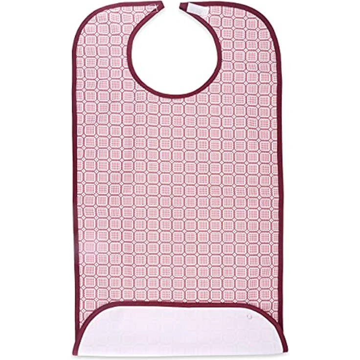 Sensalou Erwachsenen Lätzchen, wasserdichte Ess-Schürze aus hellblauem Frottee-Polyester, 90x45 cm, maschinenwaschbar – Bild 3