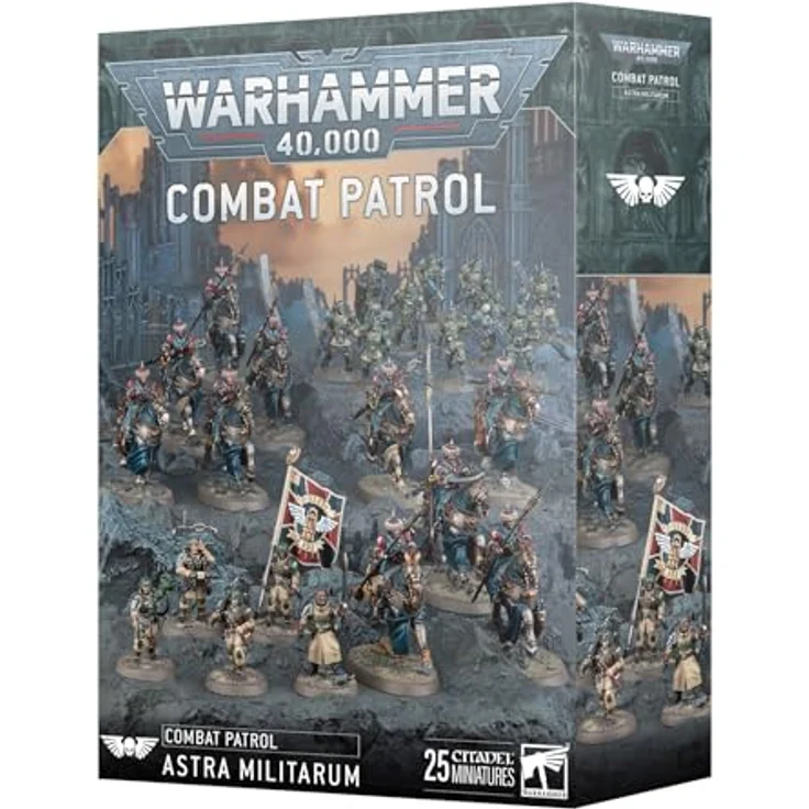 Games Workshop Kampfpatrouille Astra Militarum, Set mit 25 Miniaturen, inkl. Cadian Staff Squad und Kasrkins mit Laserstrahlgewehren – Bild 2