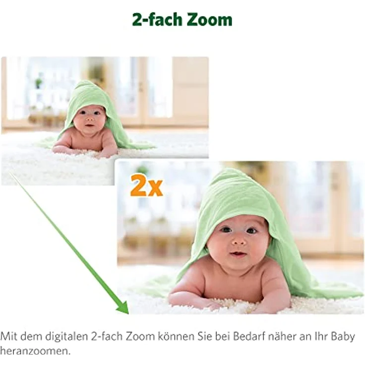 LeapFrog LF2513 Babyphone mit Kamera, Schwenk- und Neige Video Baby Monitor, 2.8 Inch Display, Nachtsicht, 300 m große Reichweite,12H Lange Akkulaufzeit Babyphone,Beruhigende Schlaflieder – Bild 12