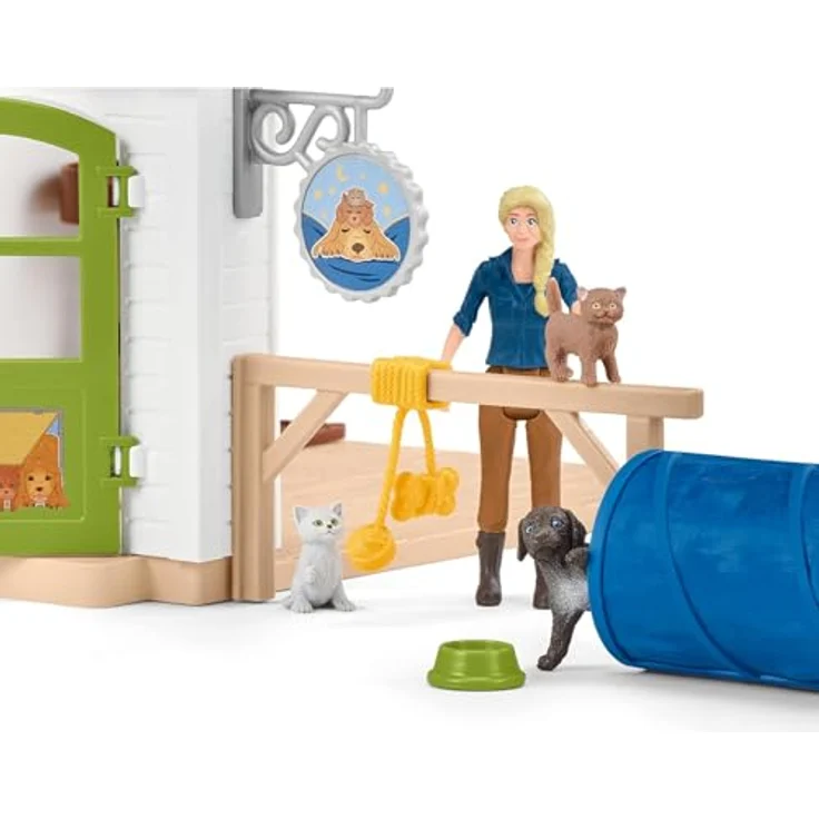 Schleich Tierhotel 42607, Farm World mit Hundeparcours, Kratzbaum und Wippe für Katzen und Meerschweinchen, NEU Juli 2023 – Bild 6