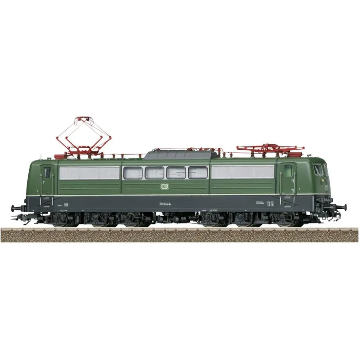TRIX H0 25651 H0 E-Lok BR 151 der DB, Elektrolokomotive mit Digital-Decoder und umfangreichen Geräuschfunktionen, chromoxidgrün
