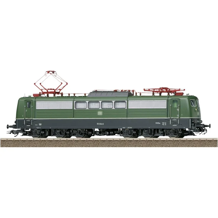 TRIX H0 25651 H0 E-Lok BR 151 der DB, Elektrolokomotive mit Digital-Decoder und umfangreichen Geräuschfunktionen, chromoxidgrün