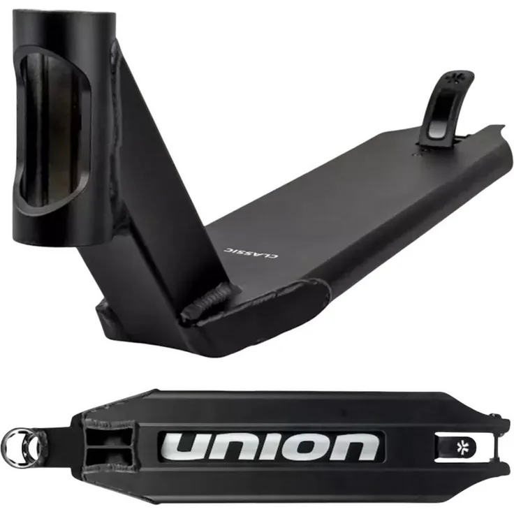 Union Classic Pro Stunt-Scooter Deck, Schwarz, 480mm Länge, 130mm Breite, leichtes Aluminiumdesign, 1080g Gewicht