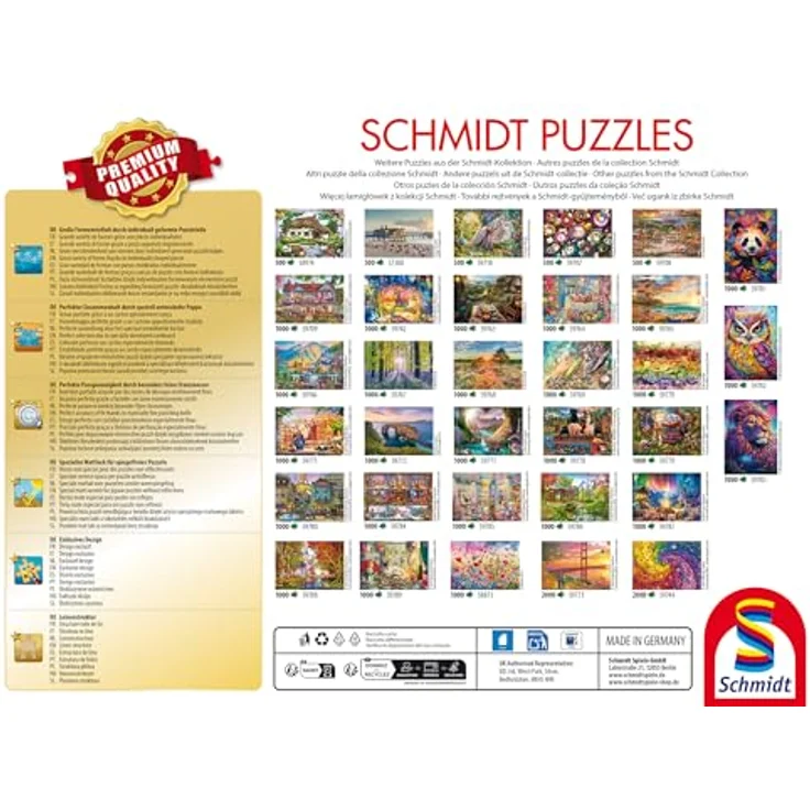 Schmidt Spiele 58893 Bergland-Veranda, 1000 Teile Puzzle mit spezieller Mattlack-Oberfläche und Leinenstruktur für perfektes Puzzelerlebnis – Bild 3