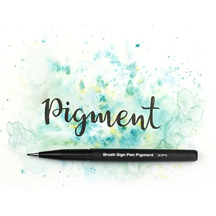 Pentel XSESP15/3 Brush Sign Pen Pigment Black Ink Edition Kalligraphiestift mit flexibler Pinselspitze, Blisterkarte mit 3 Strichstärken, pigmentierte Tinte, Schreibfarbe schwarz – Bild 3