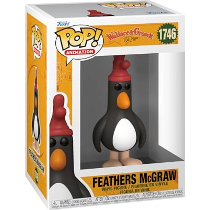 Funko Wallace & Gromit - Feathers McGraw 1746 - Funko Pop! Vinyl Figur, 9 cm, in bedruckter Fensterbox – Bild 1