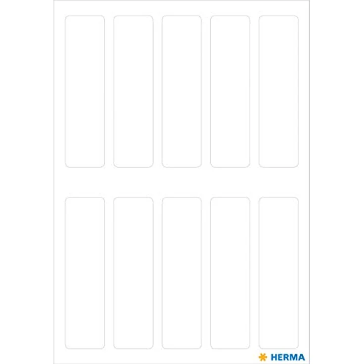 HERMA 3737 Vielzweck-Etiketten, 70 Stück, selbstklebend, matt, blanko, weiß, 13 x 50 mm, ideal zum Beschriften für Haushalt, Schule und Büro – Bild 2