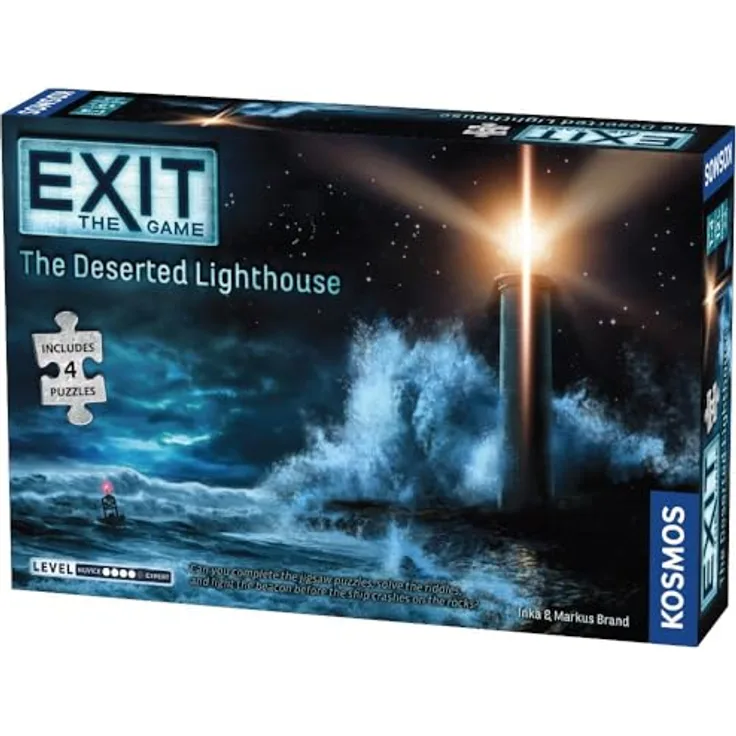 Thames & Kosmos - EXIT: The Deserted Lighthouse Jigsaw Puzzle – Level: 4/5 - Escape Room Game - 1–4 Players - Strategy Board Game - Ages 12+ - 692878