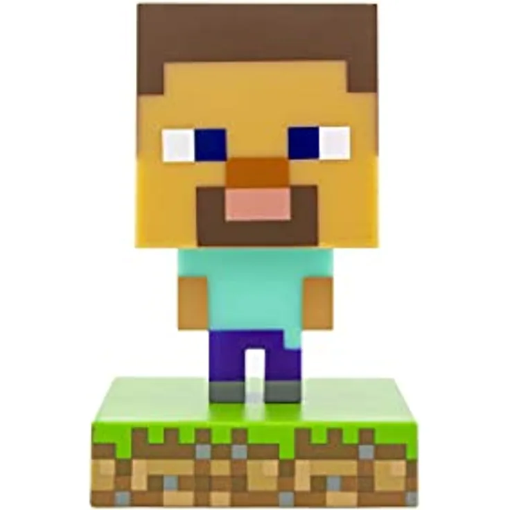 Paladone Minecraft Steve Icon Light, 11 cm 3D-Nachtlicht aus Kunststoff, umweltfreundlich, offiziell lizenziert