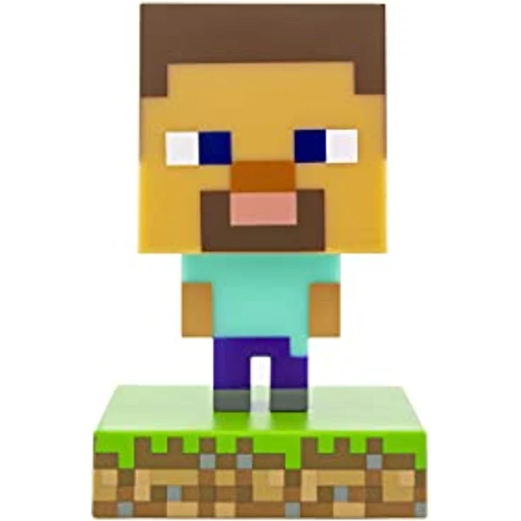 Paladone Minecraft Steve Icon Light, 11 cm 3D-Nachtlicht aus Kunststoff, umweltfreundlich, offiziell lizenziert – Bild 1