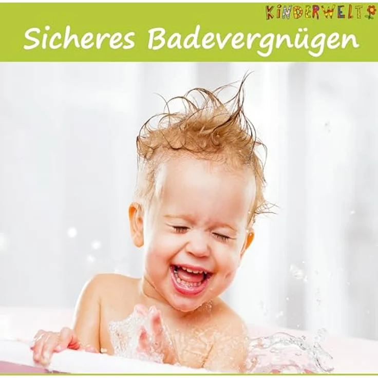 KiNDERWELT Babywanne 100 cm - Baby Badewanne mit Funny Farm Motiv, BPA-frei, für Babys und Neugeborene, weiß – Bild 4
