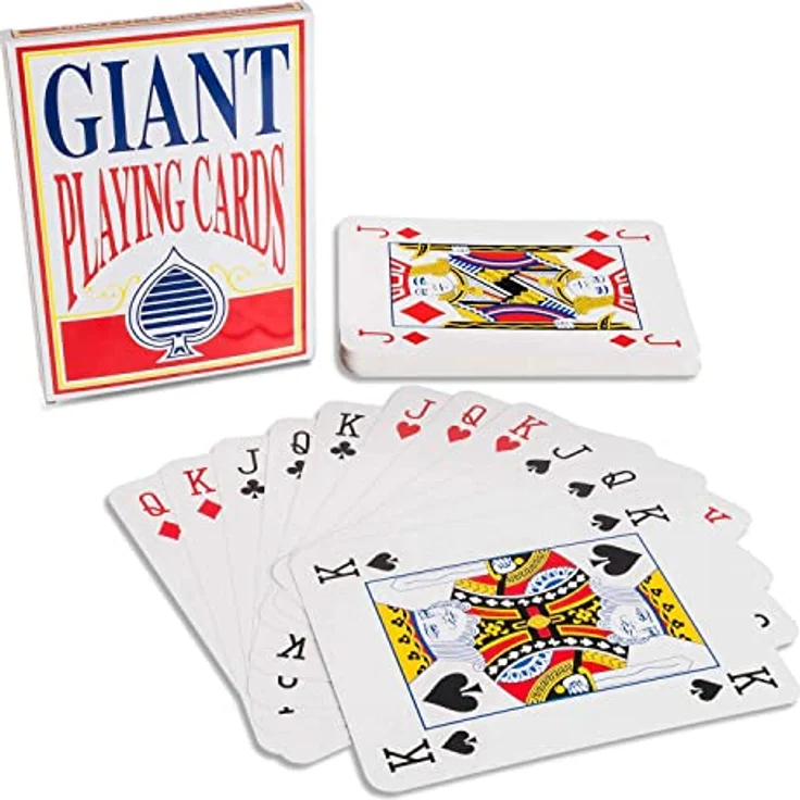 GOODS+GADGETS Jumbo Pokerkarten XXL - Riesige Spielkarten mit 52 Karten, 280 x 210 mm, ideal für Kinder und Senioren – Bild 5