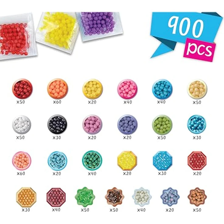 Aquabeads Kreativset Bastelstudio Starter Set, 900 bunte Bastelperlen, Pop-Up Bastelplatte und Sprüher, für Kinder ab 4 Jahren – Bild 8