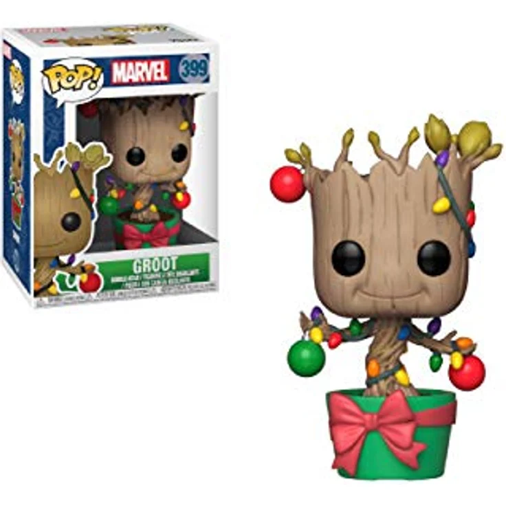 Funko Pop! Bobble: Holiday Groot mit Lights and Ornaments, Vinyl-Sammelfigur, 9,5 cm, Marvel Comics, ideales Geschenk für Sammler und Fans – Bild 1