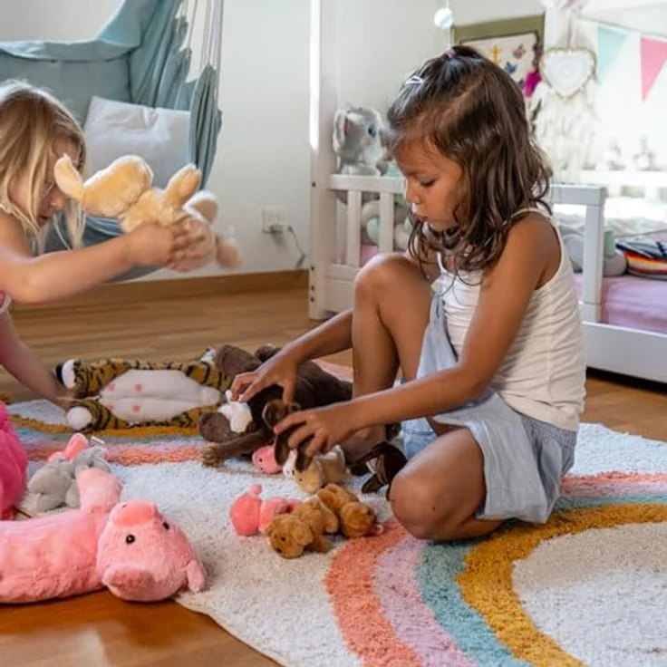 Mamanimals Kuh Kuscheltier mit Baby, 35 cm groß, Reißverschluss, magnetische Zitzen, für Kinder ab 0+ Jahren – Bild 5