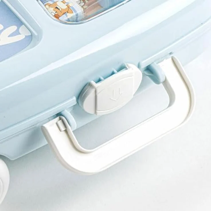 Bluey Farbkasten Zeichenkoffer, Trolley mit Buntstiften, Filzstiften, Wasserfarben und Zubehör – Bild 4