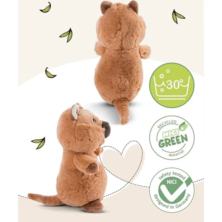NICI Quokka-Mola, Kuscheltier aus weichem Plüsch, 22cm braun, umweltfreundlich und perfekt zum Kuscheln - 49818 – Bild 3