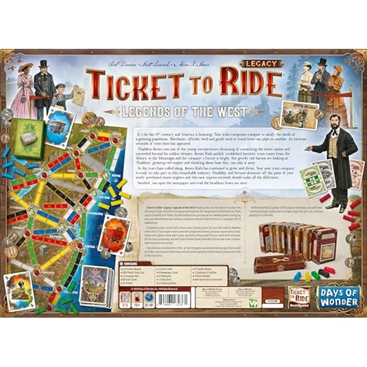 Days of Wonder Ticket to Ride Legacy - Legends of the West (engl.) - Englische Sprache, Dauerhafter Spielspaß und erweitertes Gameplay – Bild 3