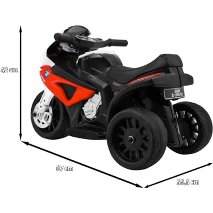 BSD Elektromotorrad für Kinder Elektrisch Ride On Kinderfahrzeug Elektroauto Motorrad - BMW S1000RR - Rot, Leistungsstarker Akku mit hoher Kapazität – Bild 3